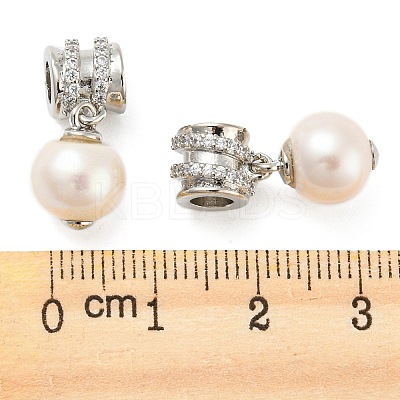 Rack Plating Brass Micro Pave Clear Cubic Zirconia Pendants KK-M258-11P-1
