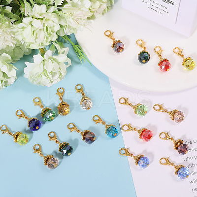 Glass Pendant Decorations HJEW-GL00007-1