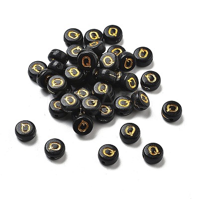 Plating Opaque Acrylic Beads OACR-R005-03W-1