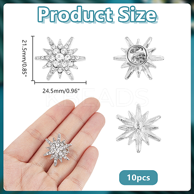 10Pcs Alloy Rhinestone Lapel Pin Backs for Backpack Clothes JEWB-HY0001-63P-1