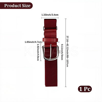1Pc Imitation Leather & Polyester Elastic Softball Belts AJEW-CL0001-37B-1