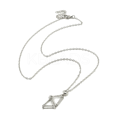 Tarnish Resistant 304 Stainless Steel Cable Chain Macrame Pouch Empty Stone Holder for Pendant Necklaces Making NJEW-TA00117-02-1