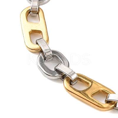 201 Stainless Steel Oval Link Chain Bracelets BJEW-B078-116GP-1