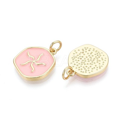 Brass Enamel Pendants KK-T080-66G-1
