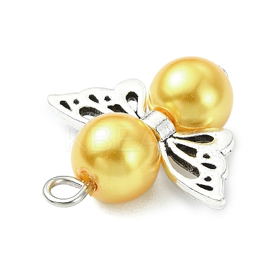 24Pcs 24 Colors Glass Pearl Pendants PALLOY-JF03066-1