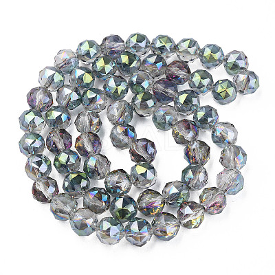 Electroplate Transparent Glass Beads Strands X-EGLA-N002-34B-C10-1