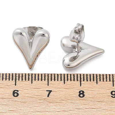 Non-Tarnish 304 Stainless Steel Heart Stud Earrings for Women X-EJEW-F300-09P-1
