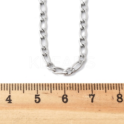Non-Tarnish 304 Stainless Steel Figaro Chain Necklaces NJEW-E143-04P-1