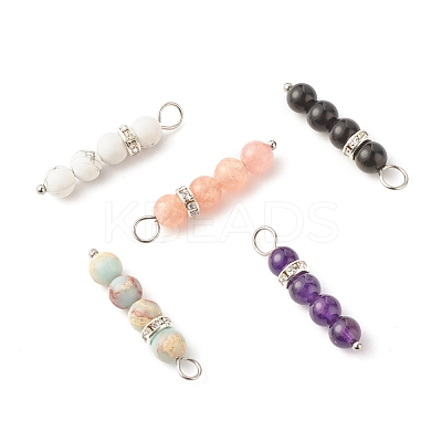 Gemstone Beaded Pendants PALLOY-JF01326-1