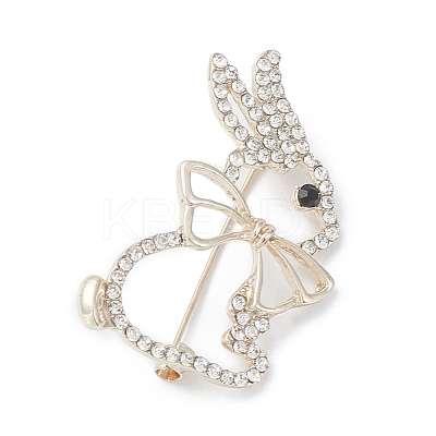 Rhinestone Hollow Rabbit Brooch JEWB-M027-02LG-1