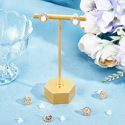 6Pcs Brass Micro Pave Cubic Zirconia Stud Earrings Settings KK-BBC0008-69B-1