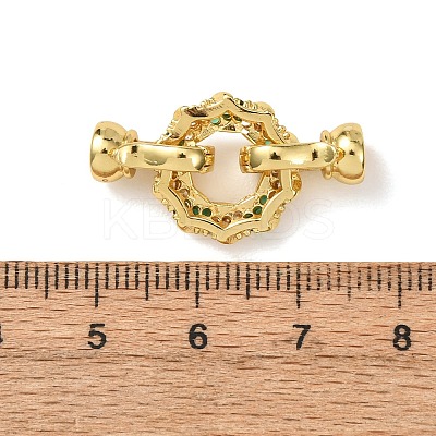 Brass Micro Pave Cubic Zirconia Fold Over Clasps KK-D259-05G-1