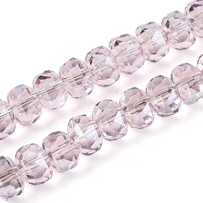 Electroplate Transparent Glass Beads Strands EGLA-N022-05B-C05-1