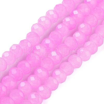 Baking Paint Imitation Jade Glass Bead Strands X-DGLA-A034-J6MM-A49-1
