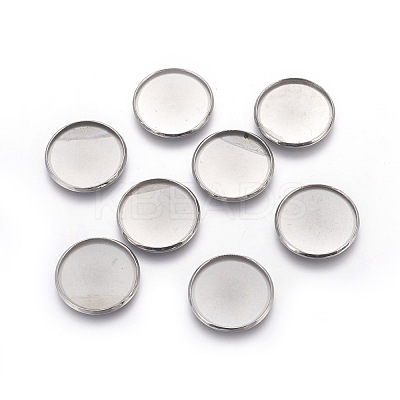Tarnish Resistant 304 Stainless Steel Milled Edge Bezel Cups X-STAS-K099-01A-25mm-P-1