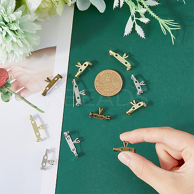 12Pcs 6 Styles Alloy Back Bar Pins with Loops FIND-FH0007-07-1