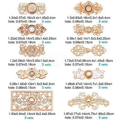 10 Styles Alloy Snap Lock Clasps FIND-CP0002-81-1