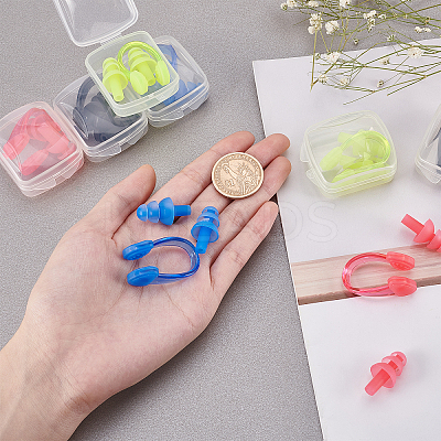 8 Sets 4 Colors Silicone Nose Clip & Earplug Set AJEW-FH0001-92-1