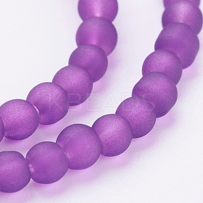 Baking Paint Transparent Glass Bead Strands GLAA-S031-4mm-36-1