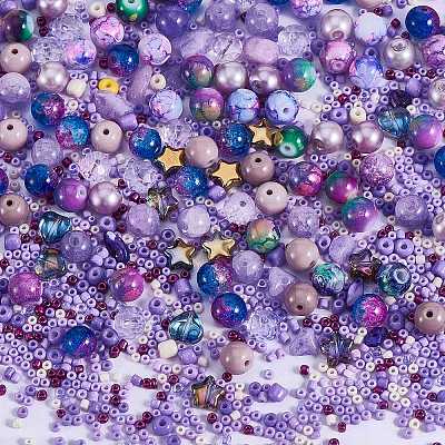 2 Bag Glass Round Beads Set JX547N-1