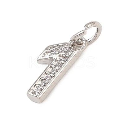 Brass Micro Pave Clear Cubic Zirconia Charms KK-G544-04P-1