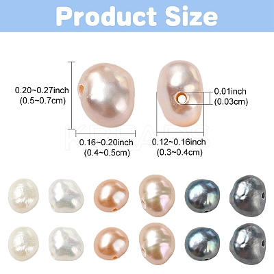 40Pcs 4 Colors Dyed Natural Cultured Freshwater Pearl Beads PEAR-YW001-03-1