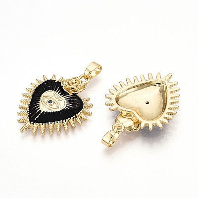 Brass Micro Pave Cubic Zirconia Pendants KK-N257-01B-G-1