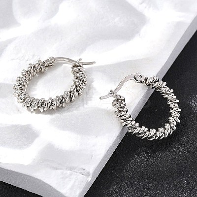 201 Stainless Steel Hoop Earrings EJEW-Q026-14P-A-1