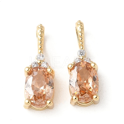 Brass Micro Pave Cubic Zirconia Pendants X-KK-Q031-43G-03-1