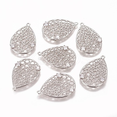 Brass Micro Pave Cubic Zirconia Pendants LS-KK-F803-07P-NF-1