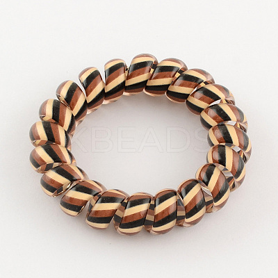 Printed Plastic Telephone Cord Elastic Hair Ties OHAR-R111-12-1
