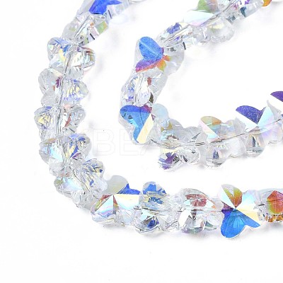 Electroplate Transparent Glass Beads Strands EGLA-N002-20A-B01-1