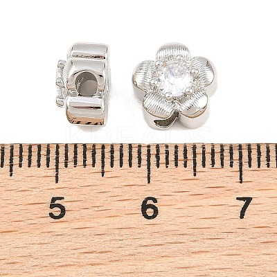 SHEGRACE Brass Micro Pave Clear Cubic Zirconia Beads XGRQ5K808-837P-1