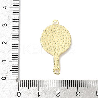 Brass Pave Natural Shell Racket Pendants KK-L239-067G-01-1