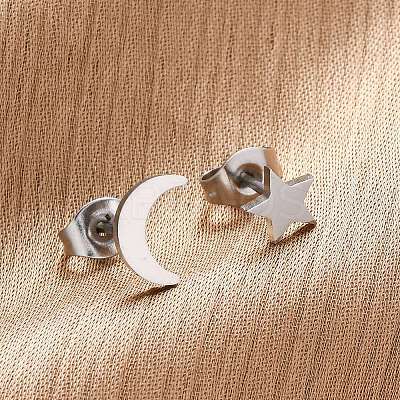 Tarnish Resistant 304 Stainless Steel Stud Earrings EJEW-F227-18P-1