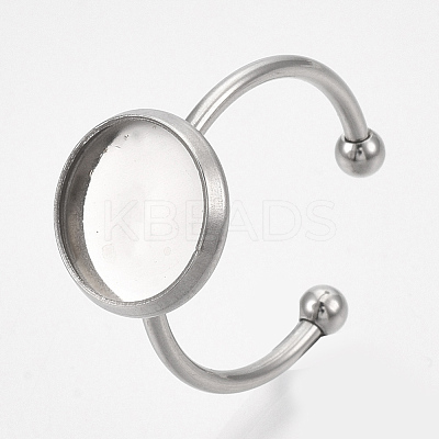 Tarnish Resistant 201 Stainless Steel Cuff Finger Rings Components X-STAS-T047-19A-1