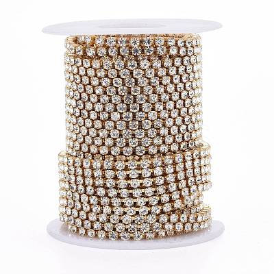 304 Stainless Steel Rhinestone Strass Chains STAS-T055-12G-A-1