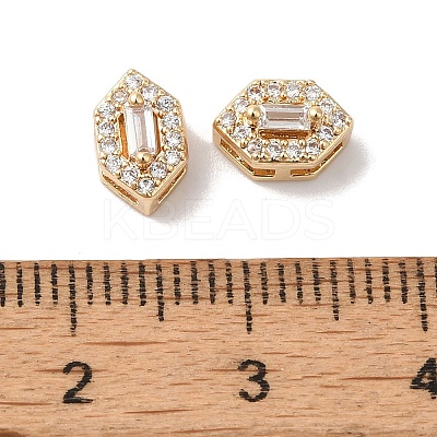 Brass Micro Pave Clear Cubic Zirconia Beads KK-G503-17G-1