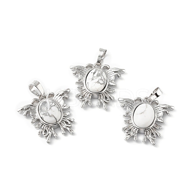 Natural Howlite Pendants G-P498-03P-16-1