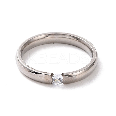 Crystal Rhinestone Simple Solitaire Ring RJEW-I089-49P-1