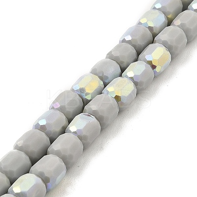 Frosted Imitation Jade Glass Beads Strands GLAA-P058-08A-01-1