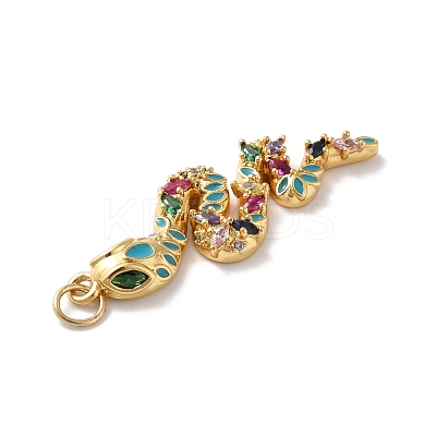 Rack Plating Brass Micro Pave Cubic Zirconia Pendants KK-A160-12G-1