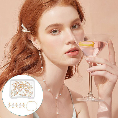 40Pcs Natural Cultured Freshwater Pearl Connector Charms FIND-AB00053-1