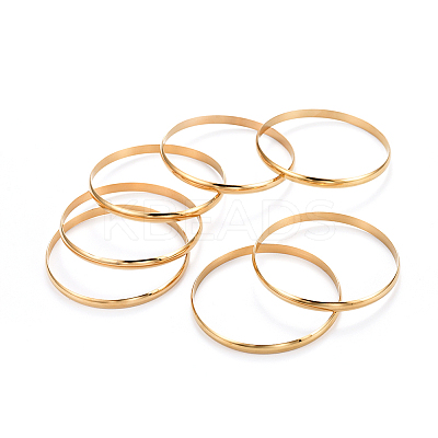 Fashion PVD Vacuum Plating 201 Stainless Steel Bangle Sets BJEW-L664-024C-G-1-1