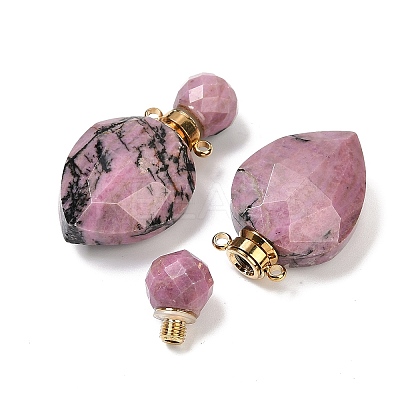 Faceted Natural Rhodonite Pendants G-A225-02G-1