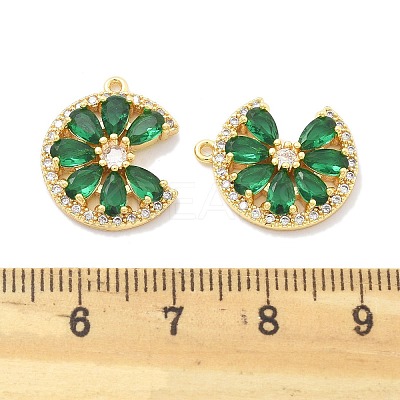 Brass Micro Pave Cubic Zirconia Pendants KK-B134-33G-1