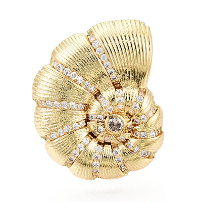 Brass Micro Pave Cubic Zirconia Adjustable Open Cuff Rings for Women RJEW-N051-02G-1