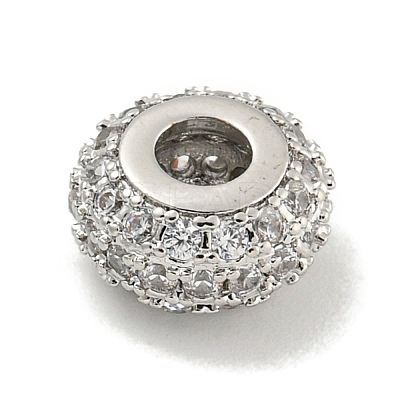 Rack Plating Brass Micro Pave Cubic Zirconia Beads KK-B091-03P-01-1