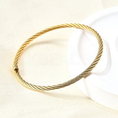 304 Stainless Steel Bangles for Women Men BJEW-Z131-01G-1