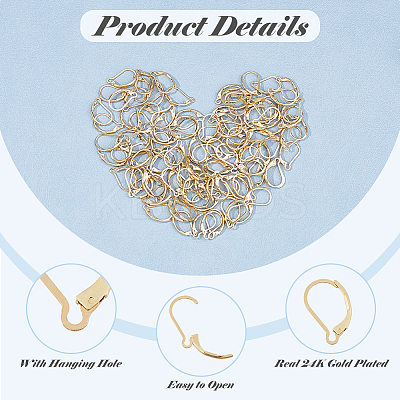 100Pcs 304 Stainless Steel Leverback Earring Findings STAS-HS0001-22-1
